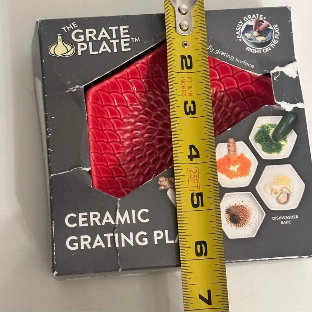 Garlic Grate Plate Ceramic Red Grater Ginger Cheese Nutmeg Red Viral TikTok